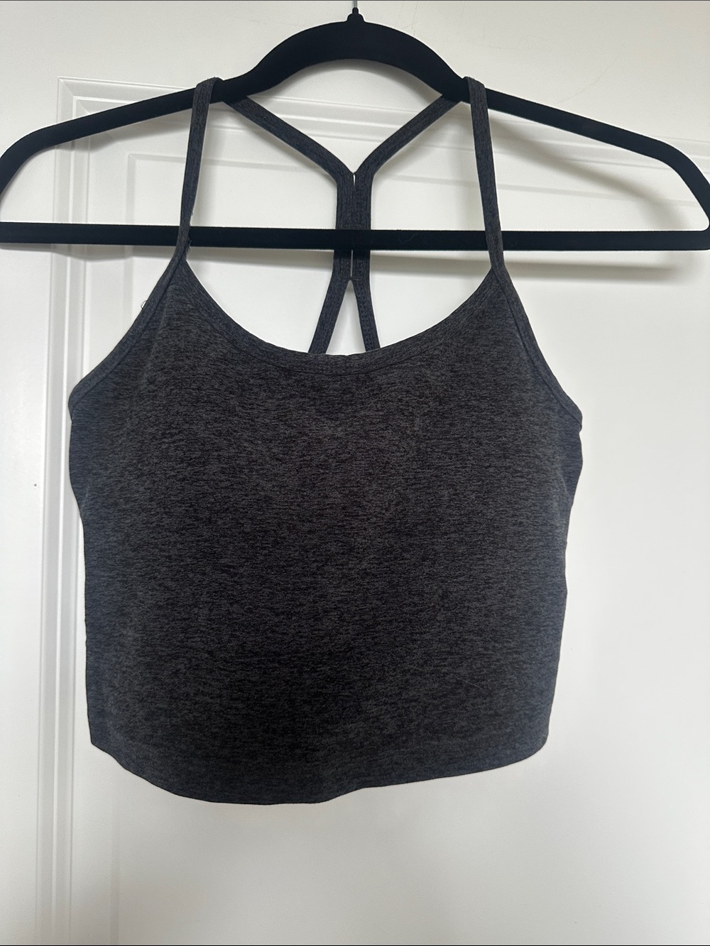 Beyond Yoga Charcoal Gray Cropped Strappy Tank